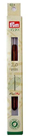 Prym 223510 Woll-Häkelnadel Natural 2,00 mm, Holz, mehrfarbig, 2 mm, 2,0 mm