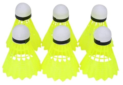 Vbestlife Packung mit 6 Stk. Nylon-Badmintonball, Stabiler mittelschneller Badmintonball Federball Indoor Outdoor Trainingsball Badminton Federball