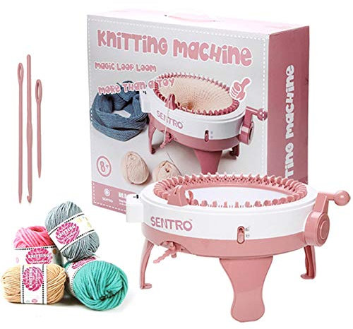WingFly 48 Nadeln Strickmaschine, Weaving Loom, Strickbrett Rotierende DIY Doppel Webmaschine Kit für Socke Mütze Schal Handstrickmaschine für Kinder und Erwachsene (B)