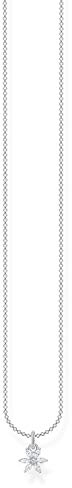 THOMAS SABO Damen Kette Blume weiße Steine 925 Sterlingsilber KE2103-051-14-L45V