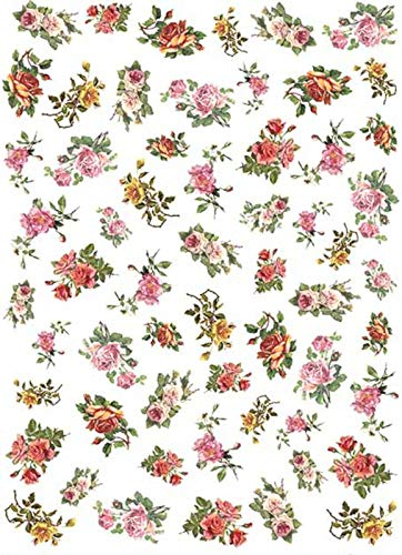 Zita`s Creative Reispapier A3 - Teerosen, klein. Motiv-Strohseide, Strohseidenpapier, Decoupage Papier