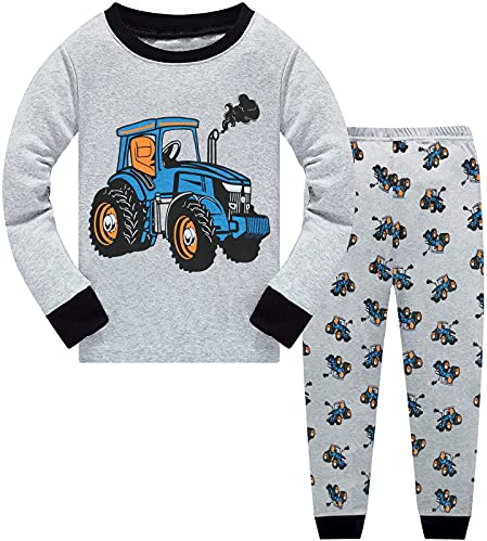 Little Hand Boys Pyjamas Tractor 100% Cotton Sleepwear Toddler Kids Clothes Long Sleeve Nightwear 2 Piece Pjs Set Outfit 4-5 Years