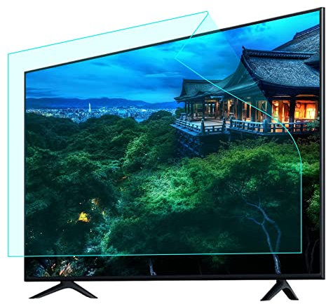 Protecteur D'écran TV LCD Mat 4H Taux D'anti-Reflet Jusqu'à 90%, Film Filtrant Anti-Lumière Bleue/Anti-Éblouissant Faire La Lumière Douce Soulager La Fatigue Oculaire / 55 in 1221 X 689mm / Blue