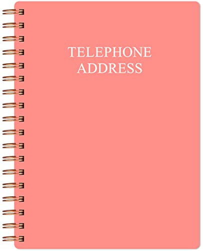 Telephone Address & Birthday Book with Tabs, Address Log Book for Contacts, with Phone Numbers, Addresses, Birthday & Password. Alphabetical A-Z Organizer, Rose, 5x7 inch