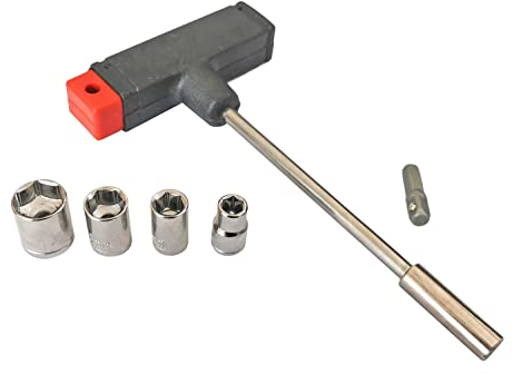 Red Loon Werkzeug Ratschen Set - Außen Sechskant 6mm - Steckschlüssel - Inbusschlüssel - Steckschlüsselsatz 1/4 Zoll - T-Griff - Stecknüsse Fahrrad - 6/8/10/13mm - Standard-Bits