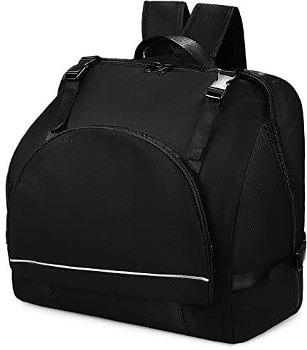 Vaguelly Akkordeon-Tasche, gepolstert 48/60/72 Bass Piano Gigbag Rucksack mit Schultergurten, Zubehörtasche, Akkordeonkoffer Instrument Tragetasche, schwarz