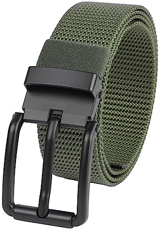 KYEYGWO Unisex Nylon Gürtel mit Klassisch Dornschließe, Einstellbare Stoffgürtel Einfarbig Jeansgürtel Freizeit Arbeitsgürtel Kürzbar Gürtels für Herren und Damen
