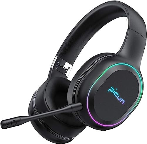 NONCHI Wireless Bluetooth Headphones, Noise Cancelling Over Ear Headphones with Mic, Deep Bass Foldable Headset with Memory Foam Ear Cups, 60 Hours Playtime, for Travel, Home Office,Black