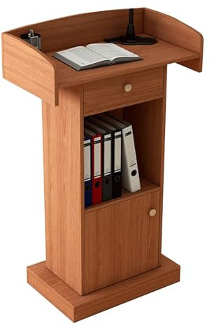 Roedax Rednerpult Luxuriöse Rednerpulte aus MDF, Moderne Podien mit Schubladen und offenen Aufbewahrungskanzeln für Kirchen, Rezeption, tragbarer Podestständer Mode