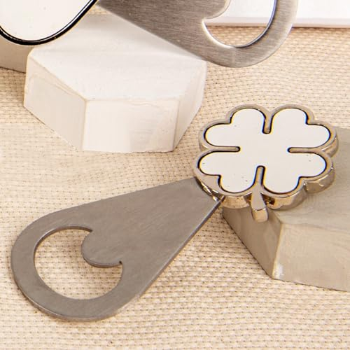 Doni Bomboniere Prima Apribottiglie con Parte Superiore Abbellita Partecipazioni Nozze Quadrifoglio Portafortuna Stappa Comunione Santa Cresima 18 Anni Laurea Matrimonio Anniversario Bottiglie da