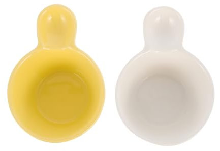 PRETYZOOM 2 Stk runde Henkelschale Snackbehälter snack sch?lchen Gerichte mit Sojasauce soja schale salatschüssel küchenmaschiene Keramik Dessertschale Sushi Container Eisbecher Weiß