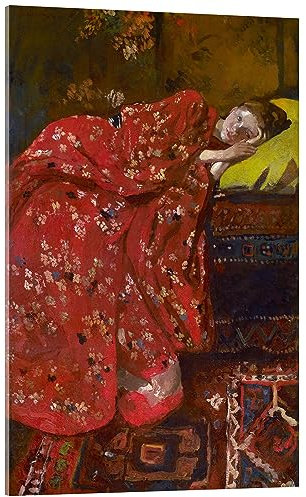 Posterlounge Der rote Kimono Acrylglasbild von Georg-Hendrik Breitner 70 x 100 cm Rot Wandbilder Wanddeko