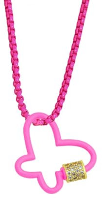 Collar Colgante Cadena Hombre Mujer Joyas Necklace Collar Niña Joyas Fucsia