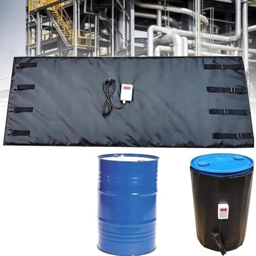 GTANND IBC Drum Heater,Tank Heater Blanket, Oil Drum Electric Heating Jacket, Adjustable Temp 0~150℃,Waterproof Insulation Materials,200L/1000L,Black-200L