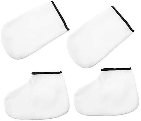 Beaupretty 2paare Paraffinwachs-badehandschuhe Und Stiefel Für Hände Und Füße Isoliertes Wachsbadezubehör Aus Waschbarem Material Für Diy-spa Und Professionelle Behandlungen