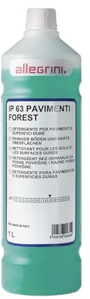 IP 63 Forest - Detergente para suelos con baja formación de espuma, ideal para robot limpiasuelos perfumado para la limpieza de superficies duras, cerámica, mármol, gres porcelánico, 1000 ml