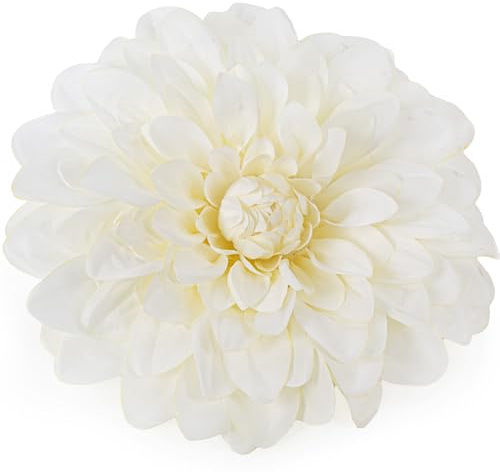 Logbuch-Verlag Gran flor artificial para colgar, diseño de dalia, color blanco, decoración de pared, diámetro de 35 cm