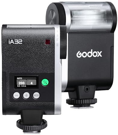 Godox iA32 iFlash Camera Flash Mini Speedlite GN15 A/M Mode with S1/S2 Optial Trigger Tiltable Flash Head for Fuji,Canon,Nikon,Sony,Olympus,Panasonic Camera