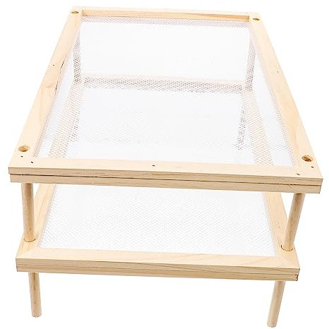 Cabilock Support à Spaghettis Et Nouilles Double Couche En Bois Alimentaire Pieds Antidérapants, Séchoir à Fruits Et Légumes Polyvalent Cuisine Intérieure Et Extérieure