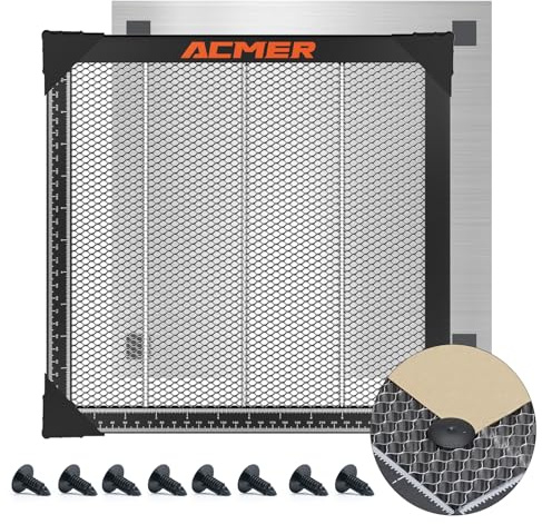 ACMER Lit laser en nid d'abeille, table de travail en nid d'abeille avec panneau en aluminium, table de découpe pour machine de découpe pour graveur laser, dissipation rapide de la chaleur et