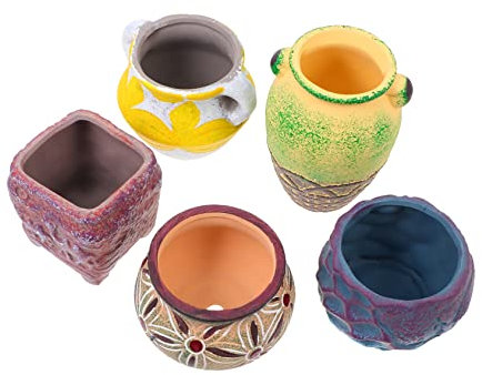 VANZACK 5pièces Pot De Fleurs Céramique pour Plantes Décoration pour Bonsaï Petit Pot De Plante De
