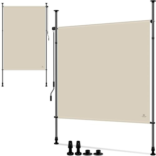 KESSER® Tenda da sole verticale, 150 x 310 cm, allungabile e opaca, tenda da sole verticale con manovella senza foratura, protezione da sguardi indiscreti e dal vento, per giardino e terrazza