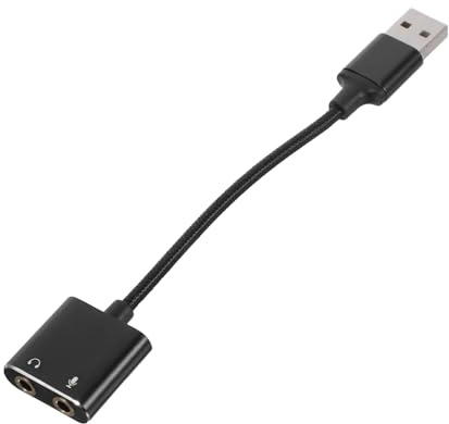 EXCEART Convertisseur USB pour Casque Adaptateur Microphone pour PC Carte Externe Interface Audio USB Répartiteur de Prise Casque Adaptateur pour Ordinateur
