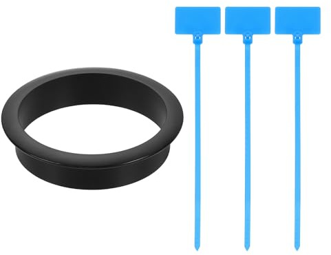 sourcing map Desk Grommet, 2-3/4 (70mm) Zinc Alloy Cable Hole Cover Wire Cord Organizer with Marked Cable Ties for Home Office Desktop Wire, Black