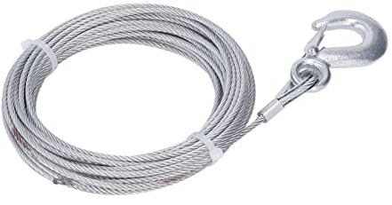 Bnineteenteam Winch Synthetic Rope, Winch Wire Cable 4mmx12m Cable 2000LBS Strength Stainless Steel Galvanized Replacement