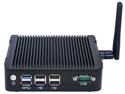 Fanless Mini PC, Industrial Computer, Windows 11 or Linux Ubuntu, Intel Celeron J1900, BX07, COM, 2 x LAN, HDMI, VGA, Vesa Mount, WOL, PXE, Watchdog Supported, 8G RAM, 256G SSD