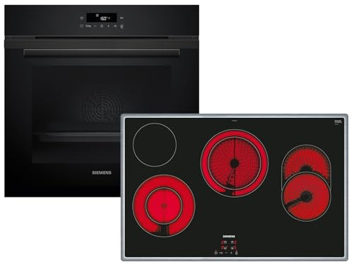 Siemens Set PQ225EA00Z Pyrolyse Backofen Deep black inox HB271ABB3 + Glaskeramikkochfeld autark ET845HH17