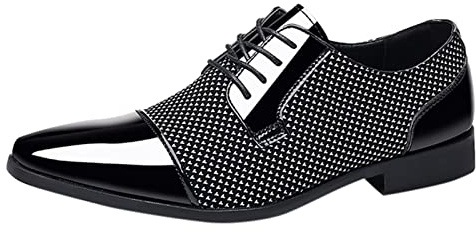 Scarpe in vernice da uomo nere, da uomo, eleganti, estive, vintage, scarpe da sera, scarpe da sera, formali, tacco basso