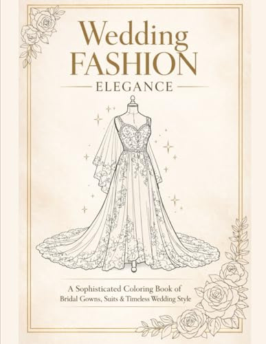 WEDDING FASHION ELEGANCE: A Sophisticated Coloring Book of Bridal Gowns, Suits & Timeless Wedding Style