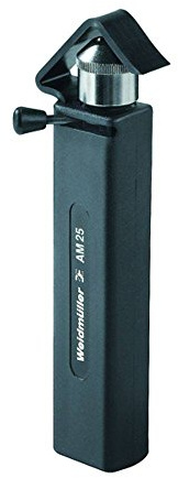Weidmüller Abmantelwerkzeug AM 25 (für PVC-Rundkabel ø 6-25 mm, inkl. Ersatzklinge, Länge 135 mm, Abmantelmesser mit arretierbarer Klinge) 480783