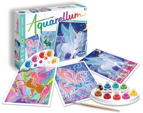 SentoSphère - AQUARELLUM - PEGASES - Kit peinture - Peinture Aquarellable Magique - A partir de 7 ans - fabriqué en France