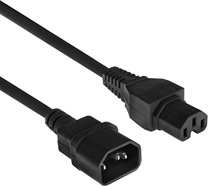 Cavo di alimentazione ACT da C14 maschio a C15 femmina, 2 m, cavo elettrico, nero - AK5003