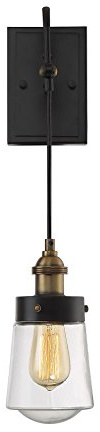 Savoy House 9-2065-1-51 Macauley 1 Light 5 inch Vintage Black with Warm Brass Sconce Wall Light