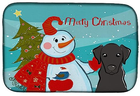 Caroline's Treasures BB1855DDM - Bayeta Escurreplatos, Esterilla de Secado para Platos de Nieve con Labrador Negro (14 x 21, Multicolor)
