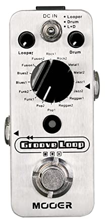 MOOER Groove Loop Guitar Drum Machine with 20 minutes Looper, 16 Different Drum Grooves, 3 Modes, Tap Tempo, Guitar Mini Jamming Tool