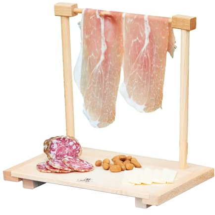 Vassoio in Legno Di Faggio da Servizio, Appendi prosciutto Misura Piccola S, Vassoio per aperitivo e Appendi prosciutto
