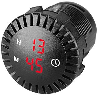 Asudaro Horloge LED de voiture Étanche 12V/24V Mini Horloge Digitale pour Voitures, Navires, SUV