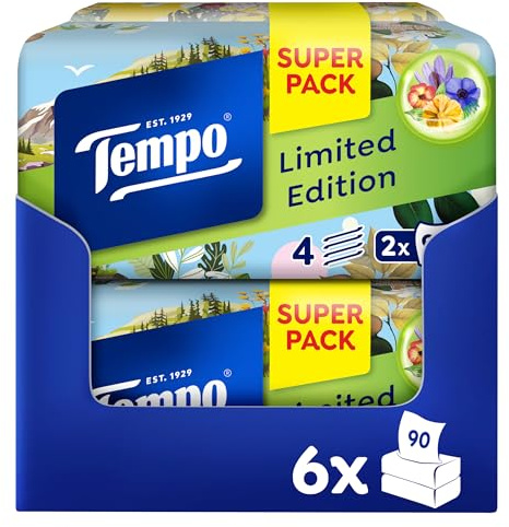Tempo Duftbox Limited Edition - 6x2 Boxen mit je 90 Tüchern - samtig weich, waschmaschinenfest und biologisch abbaubar