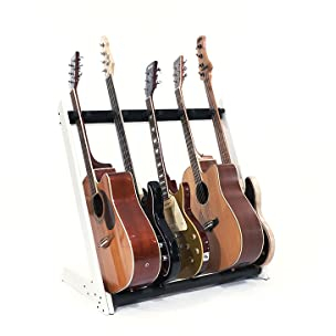 Ruach GR-2 Gitarrenständer mit Halter für Gitarre und Koffer, Weiß