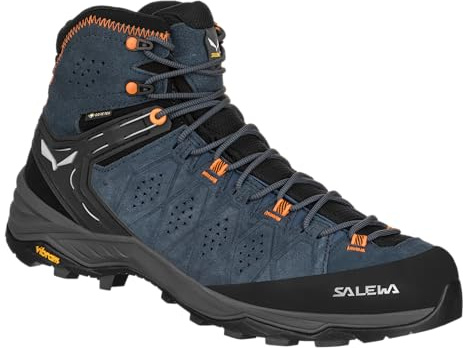 Salewa Men's Alp Trainer 2 Mid GTX Hiking Boots-Dark Denim/Fluo Orange-10.5