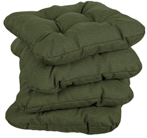 Gutekissen® Stuhlkissen gesteppt Polsterauflage Auflage für Stühle/Bänke für Haus und Garten Sitzauflage Gartenkissen Sitzkissen viele Farben PI1 (60x60, Dunkelgrün, 4)