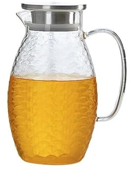 HXSCOO Grande Capacité Verre Échelle De Poisson Pot d'eau Bouilloire Froide Limonade Résistant À La Chaleur Antidéflagrant Carafe Chauffante Jus Pichet Théière (Color : 1.5L)