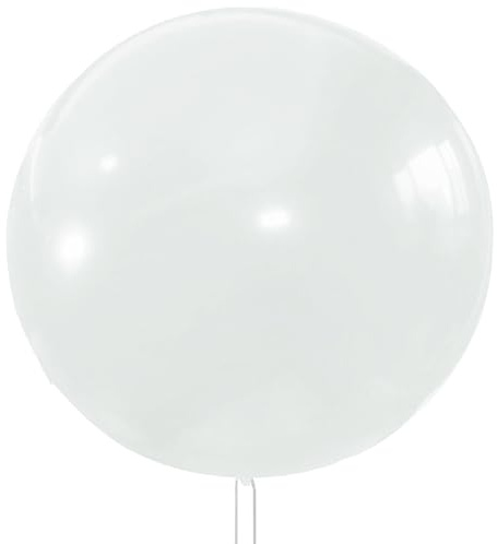 6 Pièces Géant Ballon Gonflable en Latex, 36 Pouces Grand Helium Blanc, Rond pour Festivités de Fête, Mariage, Party, Carnival, Event Décorations (90 cm)