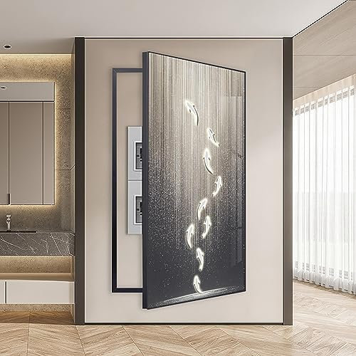 Couvercle de panneau électrique, couvercle de compteur électrique décoratif, décoration de compteurs pour cacher la couverture d'images, boîte de compteur électrique détachable créative,80×160cm Right