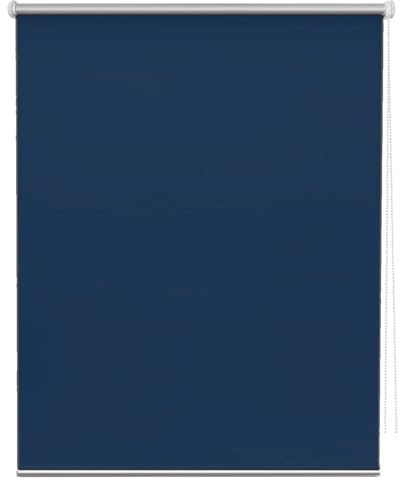 Tenda a Rullo Oscurante Blackout 120 x 130 cm Protezione Solare e della Privacy Tenda a Rullo Zebra per Finestra o Porta con Catenella Laterale per Finestre ufficio studio, Blu Scuro