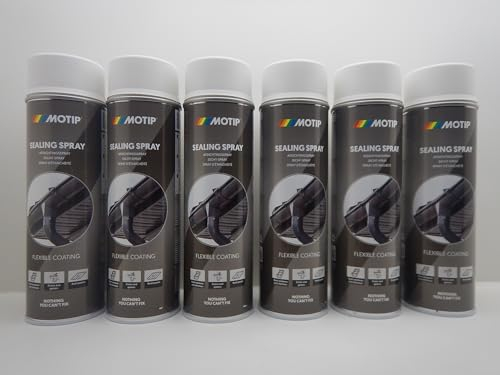 6x Motip 500ml Dichtungsspray Abdichten versiegeln Risse Wasser Leck Dachrinne weiß